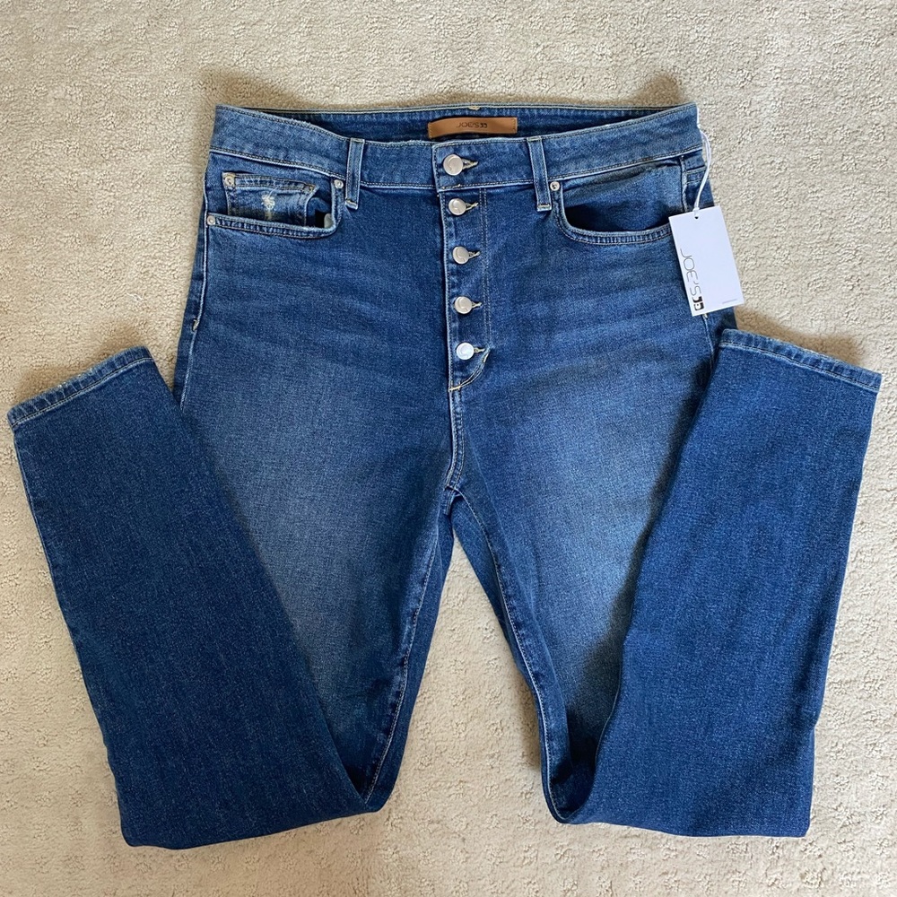 Joe’s The Charlie High Rise Skinny Ankle + Button Fly